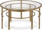 Henn&Hart Round Nested Coffee Table in Brass, Coffee Table coffee tables - Image 8