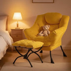 Tiita Lazy Chair with Ottoman, Comfy Leisure Sofa Reading Chair with Footrest - Image 8