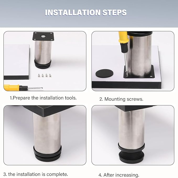 4 Pack Furniture Legs 2 Inch Patas Para Muebles Adjustable Furniture Feet - Image 3