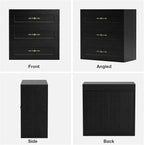 Wooden Dresser with 3 Large Drawers, Modular Media Console Storage Chest of - Image 8