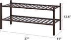 viewcare 2-Tier Shoe Rack for Entryway, Bamboo Shoe Rack for Closet, Free - Image 3