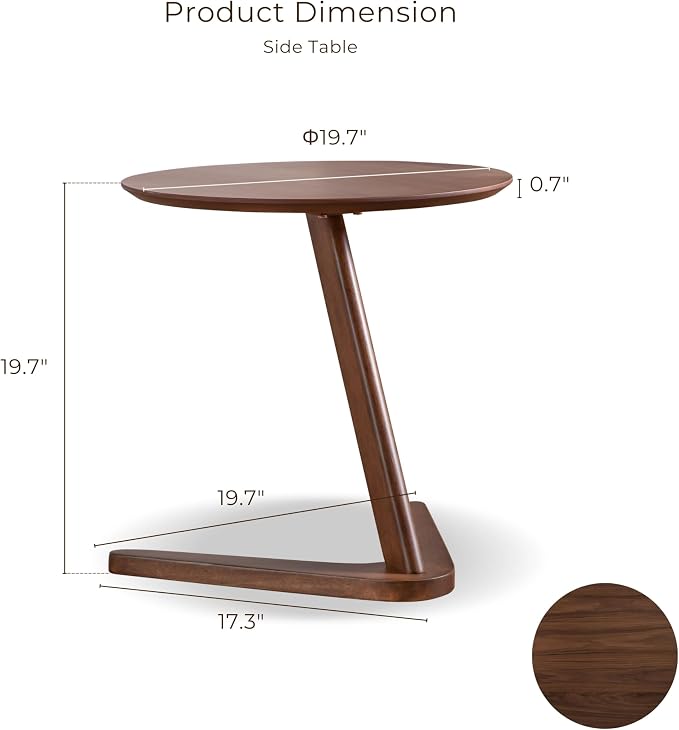 Furniture of America Lucian Mid-Century Modern Solid Wood 2 Piece Brown Round - Image 3