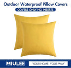 MIULEE Pack of 2 Decorative Outdoor Solid Waterproof Throw Pillow Covers Faux - Image 6