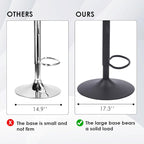 Adjustable Bar Stools Set of 2, Mid Century Modern Swivel Bar Stools, - Image 5