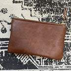NAT LEATHERS | Tan Mid Brown Cognac Soft Faux Leather Fabric Sheet PU | 4 Yards - Image 6