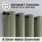 SimpleHome Light Sage 100% Blackout Curtains Room Darkening Living Room 84 | - Image 6