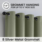 SimpleHome Light Sage 100% Blackout Curtains Room Darkening Living Room 63 | - Image 6