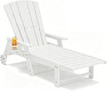 Outdoor Lounge Chair, HDPE 4-Position Adjustable Chaise Lounge Outdoor by Unknown