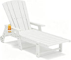 Outdoor Lounge Chair, HDPE 4-Position Adjustable Chaise Lounge Outdoor by Unknown