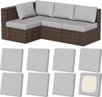 8Pcs Outdoor Cushion Covers, Stretch Patio Furniture Couch Chair Slipcovers | by VORSHAPE