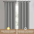 MIULEE Light Grey Blackout Curtains 4 Panels Set 72 Inch Length Bedroom | - Image 7