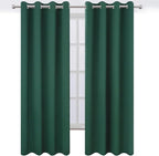 Blackout Curtains 52 x 120 Inch Long Dark Green Curtains Set of 2 Panels Room - Image 2