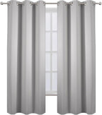 Blackout Curtains 38 x 84 inch/Light Grey Curtains Set of 2 Panels/Thermal - Image 4