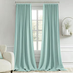MIULEE Aqua Back Tab Blackout Curtains 52x108 Inch Long 2 Panels Set | Rod - Image 9