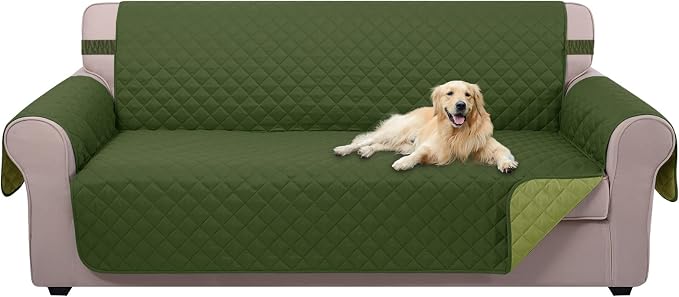 U-NICE HOME Large Sofa Cover Reversible Couch Cover, Huntergreen/Sage | by U-NICEHOME