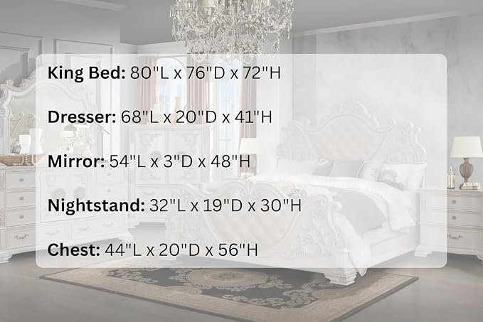 First of a Kind Santa Monica Traditional 5 Piece King Bedroom Set - Image 7