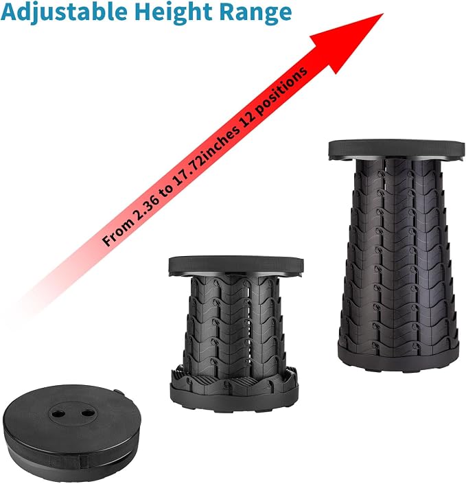 2-Pack Collapsible Stool, Load Capacity 400lbs, Lightweight Yet Sturdy - Image 3