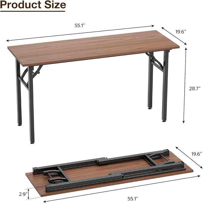 TEMI Long Computer Desk Folding Table - Image 3