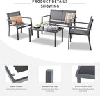 Shintenchi 4 Pieces Patio Furniture Set All Weather Textile Fabric Outdoor - Image 5