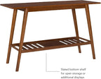 Linon Melissa Mid-Century Modern Walnut Console Table - Image 6