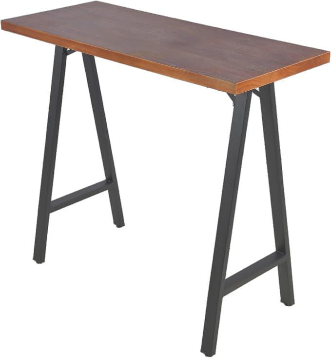 Industrial Rustic 41.3" Height Solid Pine Wood Top Pub Bar Table Bar Height - Image 8