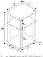 Furinno JUST Side Table, 3-Tier Open Shelf End Table, Toolless Assembly Night - Image 3