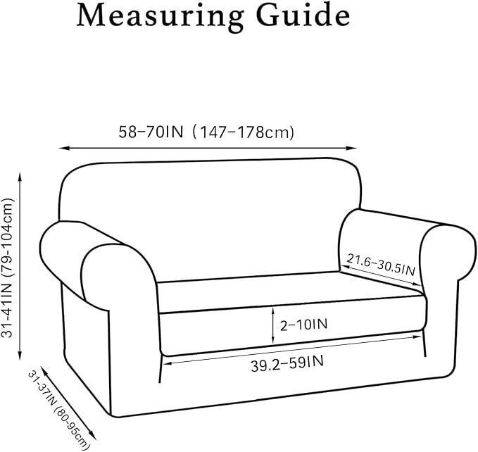 Turquoize Stretch Sofa Slipcover 2 Pieces Sofa Cover Couch Cover - Image 6