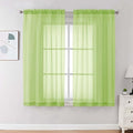 Sheer Curtains 63 inch Length 2 Panels Set by OVZME