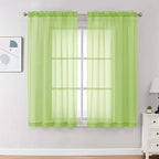 Sheer Curtains 63 inch Length 2 Panels Set by OVZME