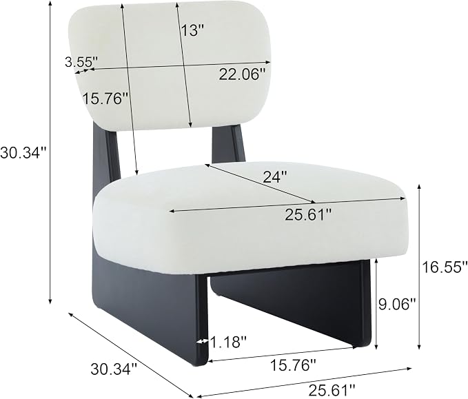 GDFStudio Upholstered Armless Accent Chairs Set of 2 Modern Side Chair - Image 2