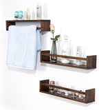AZSKY Nursery Book Shelves 24 Inch Deep Walnut Floating Bookshelf - Image 7