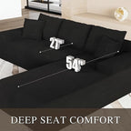 96" L Shaped Modular Sectional Sofa, Boneless Cloud Couch - Image 3