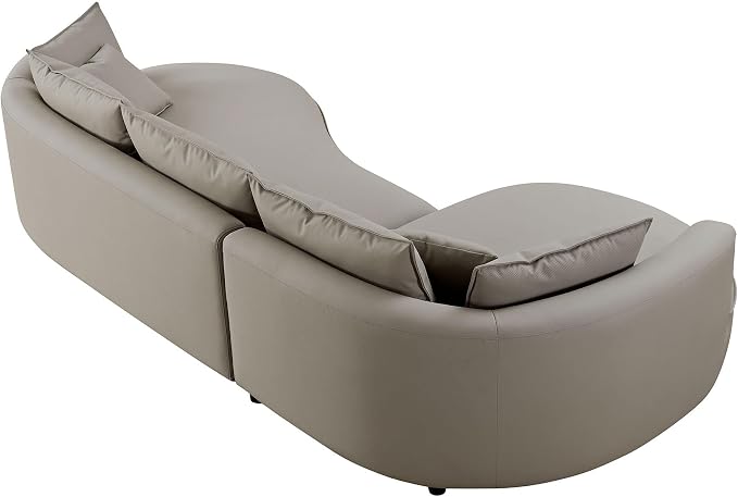 125'' Leather Curved Sofa Couch Sectional Sofa Couch - Image 8