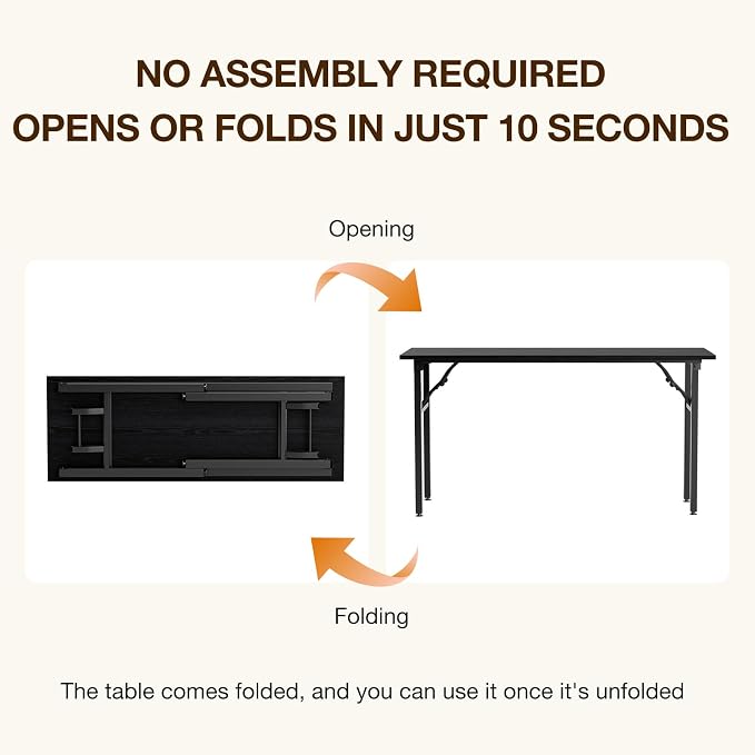 TEMI Long Computer Desk Folding Table - Image 4