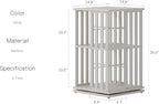 YOWOS Rotating Bookshelf Tower, 360° Display Spinning Bookcase, Bamboo - Image 2
