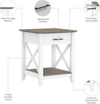 Bush Home End Table with Drawer, Nightstand with Storage, Living Room and - Image 8