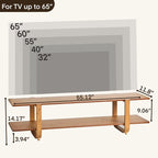 Bamboo TV Stand for TVs up to 65", Media TV Console Table - Image 2