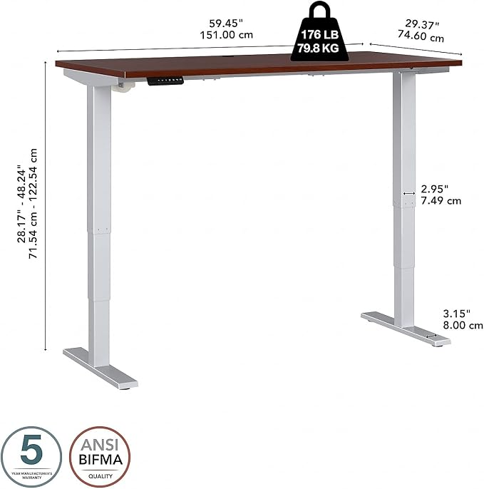 Bush Business Furniture 60-inch Electric Height Adjustable Standing Desk - Image 5