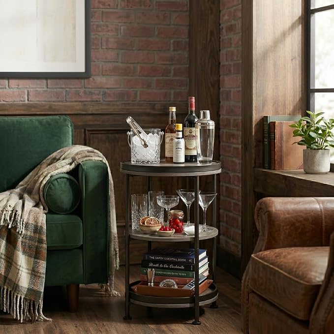 Dulcii Round Side Table with 3 Shelves - Image 6