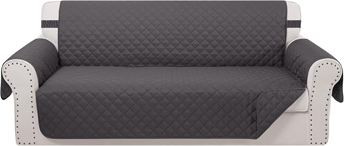 Reversible Couch Cover for 3 Cushion, Dark Grey | Couch Cover for Sofa by LuxshareHome