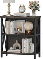 FATORRI Rustic Small Bookshelf for Small Space, Industrial Short Wood Bookcase - Image 6