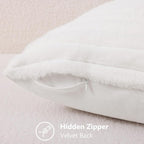 decorUhome Fall Faux Fur Throw Pillow Covers 20x20 Set of 2 White | Decorative - Image 3