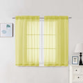 Chyhomenyc Sheer Curtains 63 Inch Length 2 Panels, Lemon | Light Filtering by Chyhomenyc