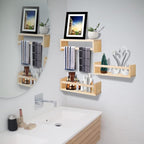 AZSKY Floating Nursery Book Shelves-Natural Wood Bookshelf - Image 6