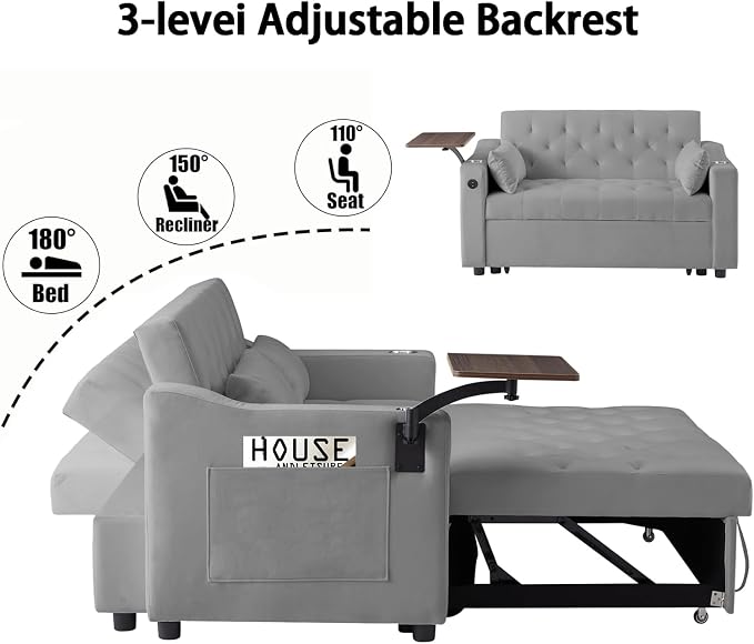 Auvsoce 53'' Convertible Sleeper Sofa Bed - Image 4