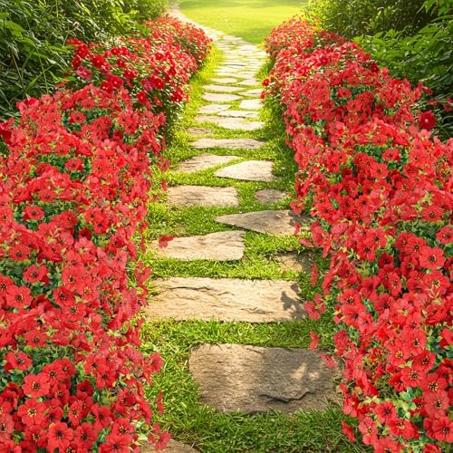 ATTGREAT Artificial Flowers for Outdoor UV Resistant Decor, 12 Bundles(Red) - Image 5