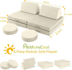 MeMoreCool Kids Play Couch, 8-Piece Modular Foam Sofa - Image 3