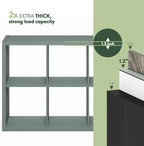 Furinno Cubicle Book Shelf, 6-Cube Bookshelf, Extra Thick Frame Horizontally & - Image 6