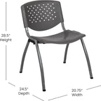 Flash Furniture HERCULES Series 880 lb. Capacity Gray Plastic Stack Chair - Image 3