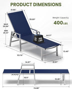 Patio Chaise Lounge Chair Outdoor Set of 2 - Image 2